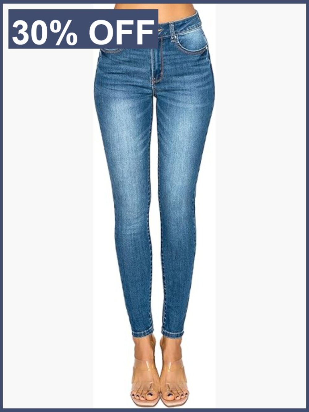 High Rise Skinny Jeans with Butt Lifting Push-Up - Repreve Eco Fabric